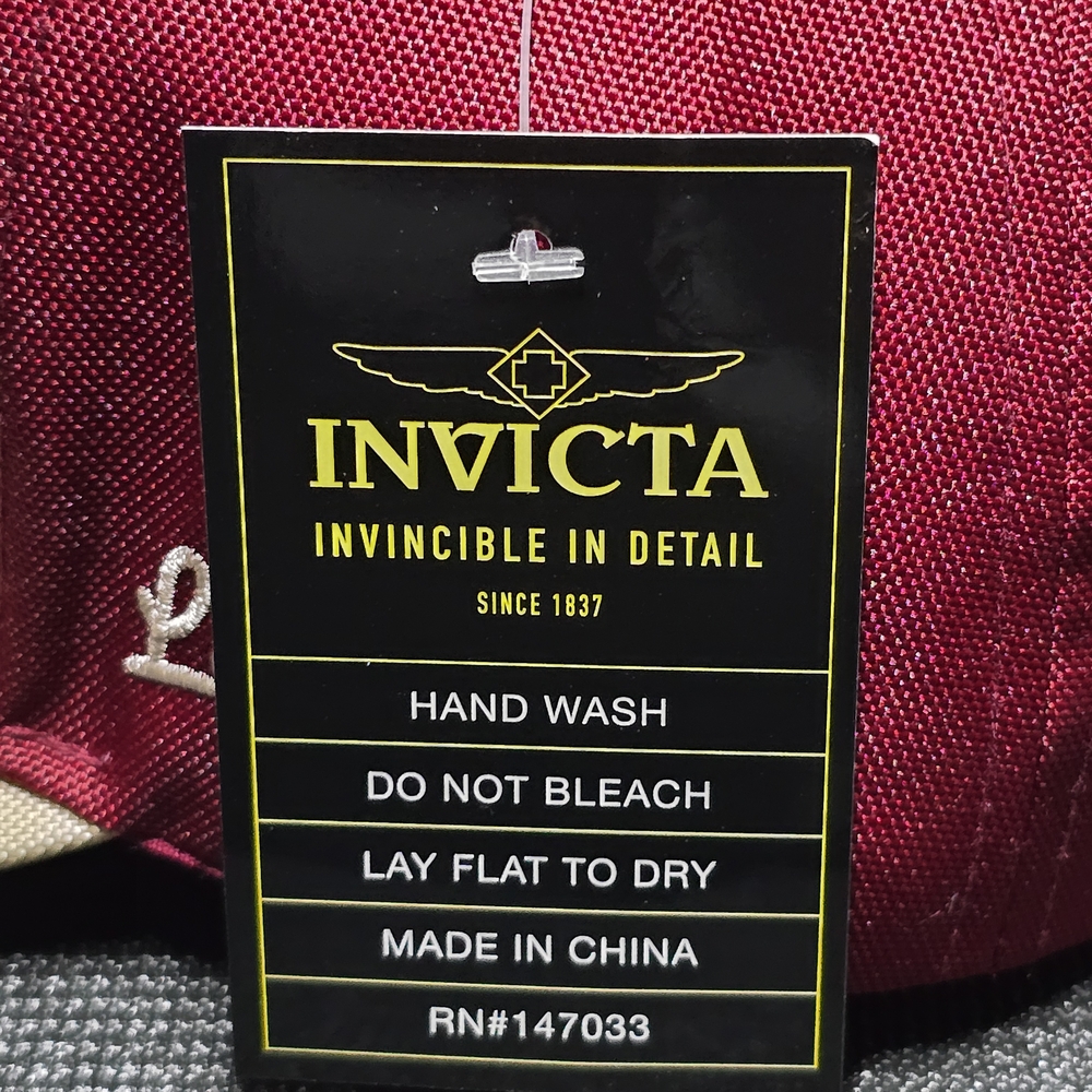 Invicta Men's BBSD Adjustable Fashion Snapback Hat/Cap Maroon/Beige - Picture 6 of 7